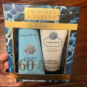 Crabtree & Evelyn La Source Hand Therapy & hand scrub gift set 3.5oz ea New